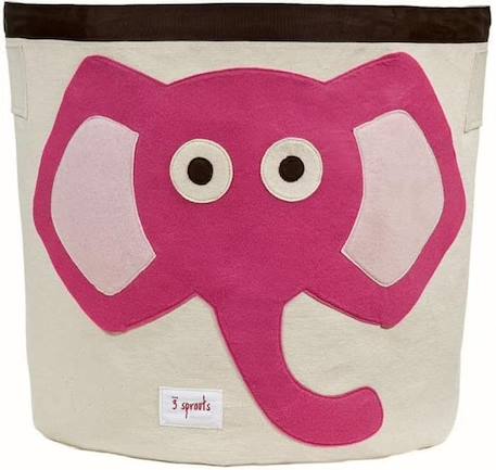 3 Sprouts - Sac à jouets Eléphant Rose - ELEMENTS FOR KIDS ROSE 1 - vertbaudet enfant 