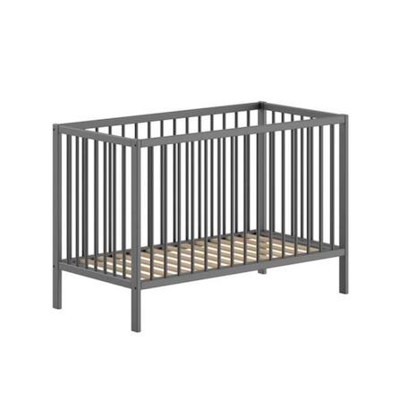 Lit bébé sommier réglable en hauteur hêtre anthracite naturel 60x120 Paola GRIS 3 - vertbaudet enfant 