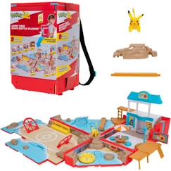 Jouet-Jeux d'imagination-Sac à dos - BANDAI - Pokémon du dresseur Thème Plage - S’ouvre et devient une super arène