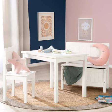 Chaise Enfant en Bois - ROBA - Hauteur d'Assise 31 cm - Avec des Fraisages de Qualité - Blanc Laqué BLANC 4 - vertbaudet enfant 