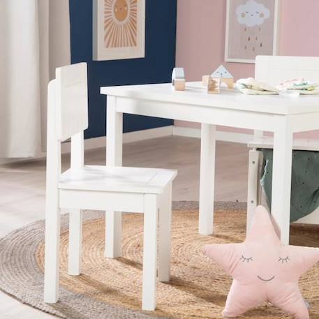 Chaise Enfant en Bois - ROBA - Hauteur d'Assise 31 cm - Avec des Fraisages de Qualité - Blanc Laqué BLANC 2 - vertbaudet enfant 