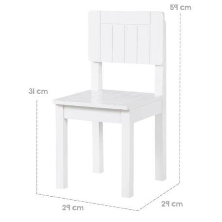 Chaise Enfant en Bois - ROBA - Hauteur d'Assise 31 cm - Avec des Fraisages de Qualité - Blanc Laqué BLANC 3 - vertbaudet enfant 