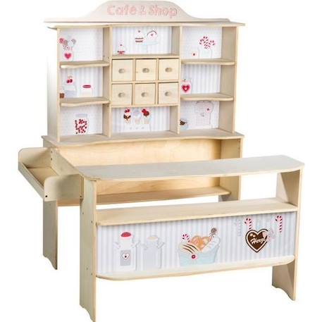 ROBA Marchande en Bois Café & Shop - Jouet d'Imitation - Naturel - À Partir de 3 Ans BLANC 1 - vertbaudet enfant 