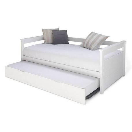 Pack lit gigogne avec 2 matelas 90x190 cm Izao blanc BLANC 2 - vertbaudet enfant 