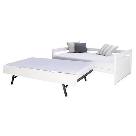 Pack lit gigogne avec 2 matelas 90x190 cm Izao blanc BLANC 3 - vertbaudet enfant 