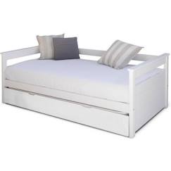 Pack lit gigogne avec 2 matelas 90x190 cm Izao blanc  - vertbaudet enfant