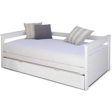 Pack lit gigogne avec 2 matelas 90x190 cm Izao blanc BLANC 1 - vertbaudet enfant 