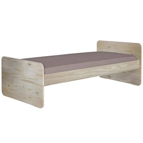 Pack lit avec matelas 90x190 cm Lupin bois MARRON 1 - vertbaudet enfant 