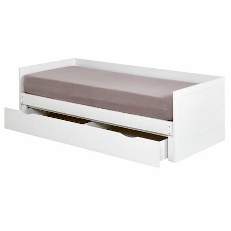 Lit gigogne avec tiroir 80x200 cm Molly blanc BLANC 2 - vertbaudet enfant 