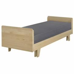 Chambre et rangement-Chambre-Pack lit extensible avec matelas 80x200 cm Nando bois - AKITEN RETAIL