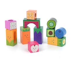 Jouet-Premier âge-Cubes sonores fruits en bois pour tout-petits - VILAC