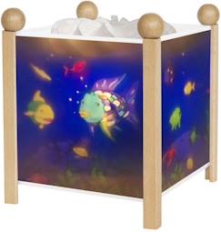 Linge de maison et décoration-Décoration-Lampe magique pour enfant en bois et PVC hauteur 19 cm - Poissons - TROUSSELIER - Veilleuse - Bleu