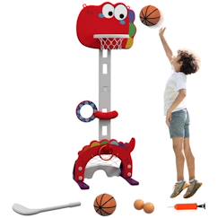 Jouet-Jeux de plein air-Panier de basket-ball pour enfants - AIYAPLAY - hauteur réglable - 5 en 1 - lancer de balles, golf, football jeu de lasso - 3-6 ans