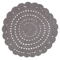 Linge de maison et décoration-Décoration-Tapis rond Alma Gris - 120 cm - NATTIOT - Coton