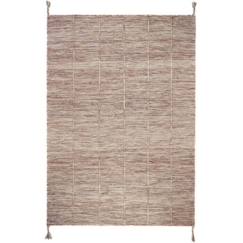 -Tapis Coton Lhena Brun Rose par Nattiot - 100 x 140 cm - Rose