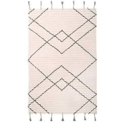 Linge de maison et décoration-Tapis enfant Viktor tissé main coton naturel / chocolat 100x150 - Nattiot