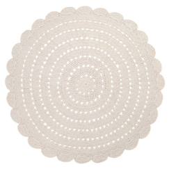 -Tapis rond - NATTIOT - Alma Ecru - Coton - 150 cm - Certifié Oeko-Tex