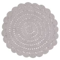 Linge de maison et décoration-Décoration-Tapis rond Alma Lin grisé - 120 cm - NATTIOT - Coton