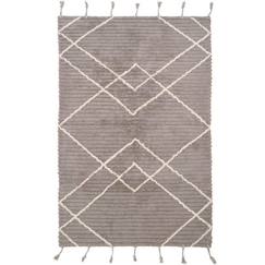 -Tapis enfant Lässa tissé main coton stone grey 100x150 - Nattiot