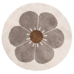 Linge de maison et décoration-Décoration-Tapis-Tapis chambre enfant rond BOHEMIAN DAISY TAUPE