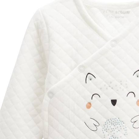 Ensemble bébé gilet et pantalon en coton matelassé Kimi BLANC 2 - vertbaudet enfant 