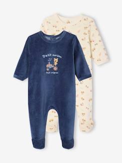 Bébé-Pyjama, surpyjama-Lot de 2 dors-bien en velours pompiers