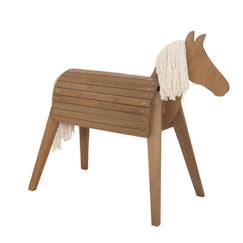 Jouet-Premier âge-Bascules, chariots de marche, trotteurs et porteurs-ROBA Cheval d'Extérieur en Bois Massif pour Enfant - sans Bascule - Grand Cheval de Jardin pour Enfant - Teck