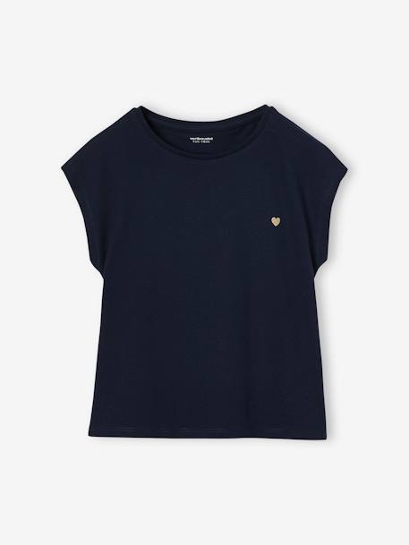 Fille-T-shirt, sous-pull-Tee-shirt uni Basics personnalisable fille manches courtes