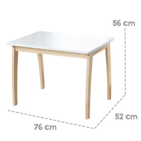 Table Enfant en Bois Massif - ROBA - Meubles pour Tout-Petits - À Partir de 2 Ans - Naturel / Blanc BLANC 3 - vertbaudet enfant 