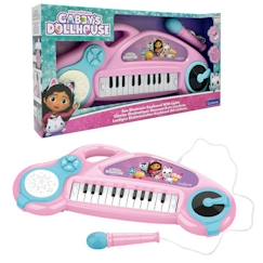 -Jeux électronique Piano avec effets lumineux et microphone - 24 touches Lexibook Gabby et la maison magique