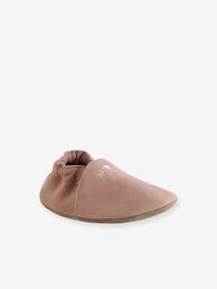 -Chaussons élastiqués en cuir souple bébé