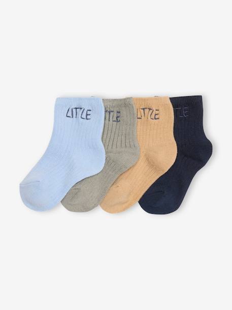 Bébé-Chaussettes, Collants-Lot de 4 paires de chaussettes "little" bébé