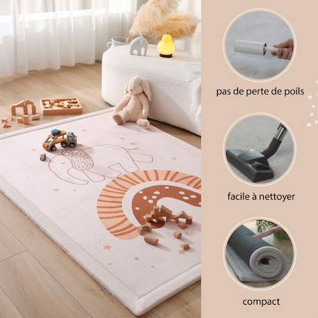 Tapis enfant à mémoire de forme CLOUD RAINBOW ELEPHANT 120x170 cm BEIGE 4 - vertbaudet enfant 