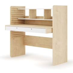 Chambre et rangement-Bureau - AKITEN RETAIL - Lewis - Évolutif - Bois et blanc - 1 tiroir - Réglable en hauteur