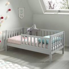 Chambre et rangement-Petit lit enfant avec sommier en pin massif gris 70x140 Suzon