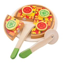 Jouet-New Classic Toys - Pizza en bois à couper