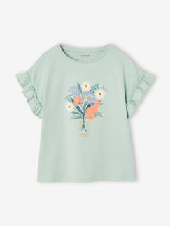 -T-shirt à motif irisé fille manches courtes volantées