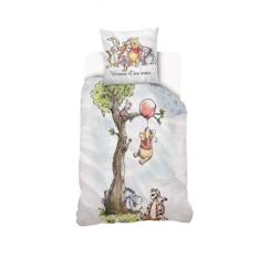 Linge de maison et décoration-Housse de couette - DISNEY - Winnie l'Ourson - 140x200 cm - 100% Coton - Réversible