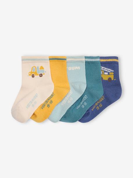 Bébé-Chaussettes, Collants-Lot de 5 paires de chaussettes « vroum » bébé