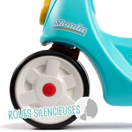 Scooter 1er âge - FALK - Stada - Jaune et bleu - Klaxon manuel - Roues silencieuses - Dès 12 mois - 100% Fabriqué en France BLEU 2 - vertbaudet enfant 