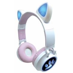 Jouet-Multimédia-casques audio - écouteurs-Casque audio 2-en-1 avec oreilles de chat LEXIBOOK - Bluetooth 5.0 - Rose - Pour enfants à partir de 4 ans