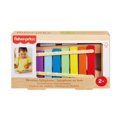 Jouet-Fisher-Price-Xylophone en bois, instrument de musique avec 2 pièces HXV13