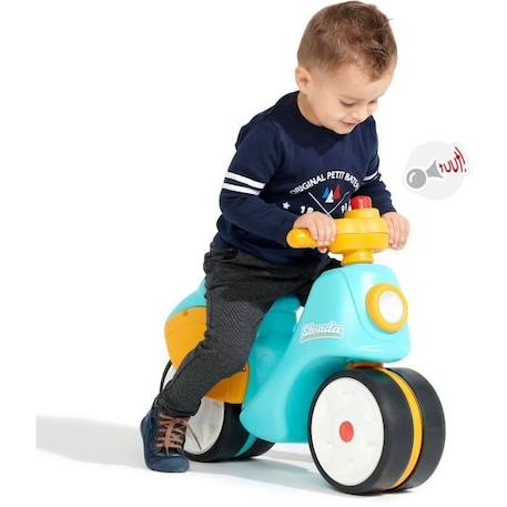 Scooter 1er âge - FALK - Stada - Jaune et bleu - Klaxon manuel - Roues silencieuses - Dès 12 mois - 100% Fabriqué en France BLEU 4 - vertbaudet enfant 