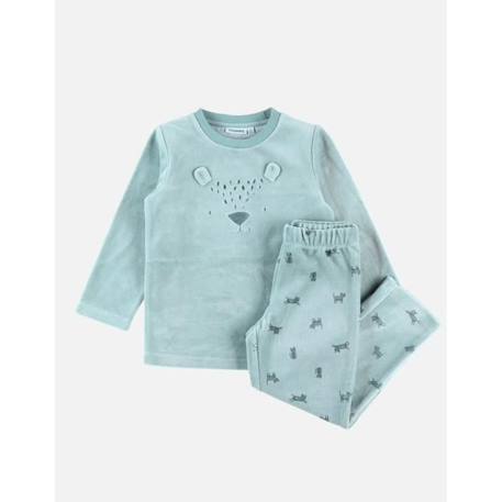 Pyjama en velours côtelé, ours BLEU 1 - vertbaudet enfant 