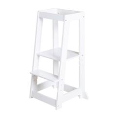 Chambre et rangement-ROBA Tour d'Apprentissage et d'Observation - Principe Montessori - Supporte jusqu'à 80 kg - Hauteur Réglable - Bois Blanc