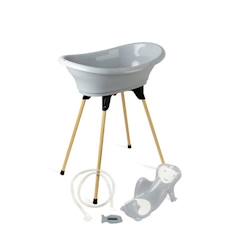 Puériculture-Toilette de bébé-THERMOBABY Pack baignoire VASCO 5 en 1 Gris charme - Fabriqué en France