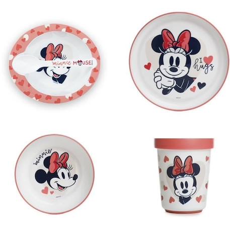 Pack repas 2ème age THERMOBABY MINNIE - 3 Assiettes + un gobelet + 1 cuillère ROSE 1 - vertbaudet enfant 