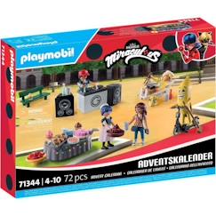 Jouet-Activités artistiques et musicales-Loisirs créatifs-Papeterie-PLAYMOBIL 71344 Calendrier de l'Avent Miraculous, 24 surprises, 72 pièces, Dès 4 ans