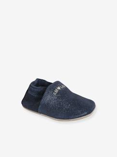 -Chaussons élastiqués en cuir souple bébé