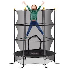 Jouet-Trampoline Enfant HOMCOM Ø 1,63 × 1,9H m Filet de sécurité Porte zipée Couvre-Ressorts 6 poteaux rembourrés Inclus Noir